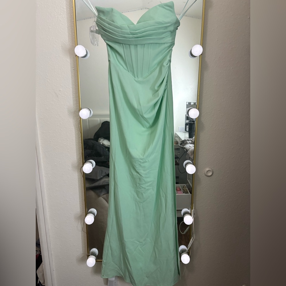 SHEIN Strapless Light Green Dress